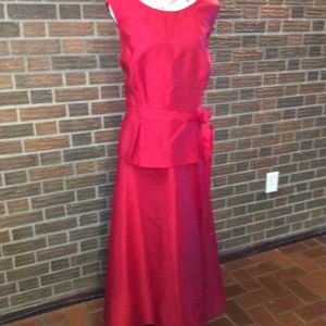 Red Satin Cocktail Dress sz 14W